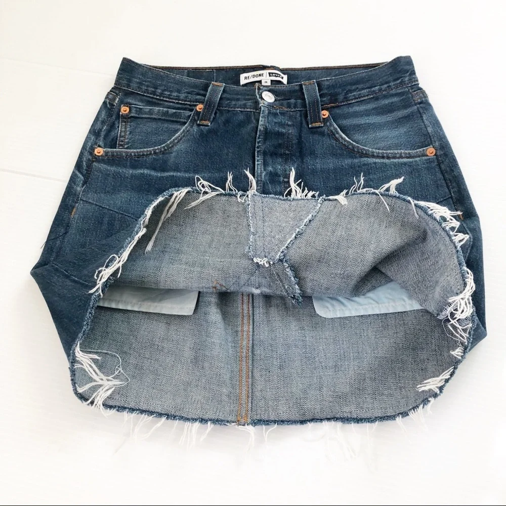RE/DONE Levi’s Denim Mini Skirt, 26 - Picture 10 of 13